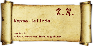 Kapsa Melinda névjegykártya