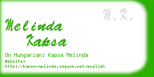 melinda kapsa business card